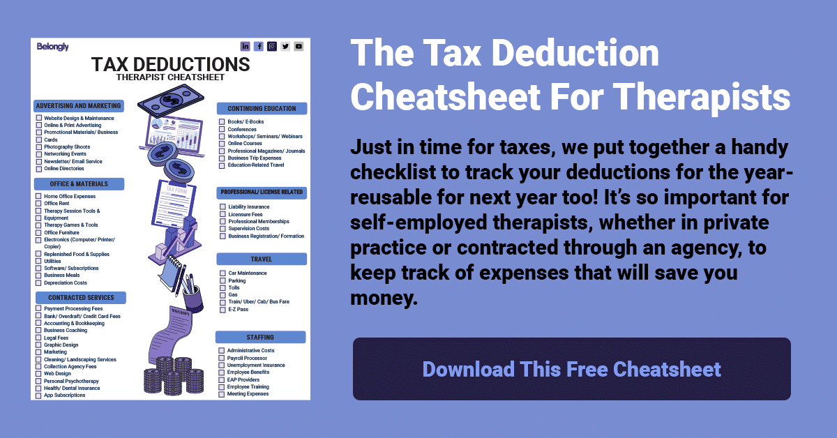 Tax Deductions Cheatsheet For Therapists