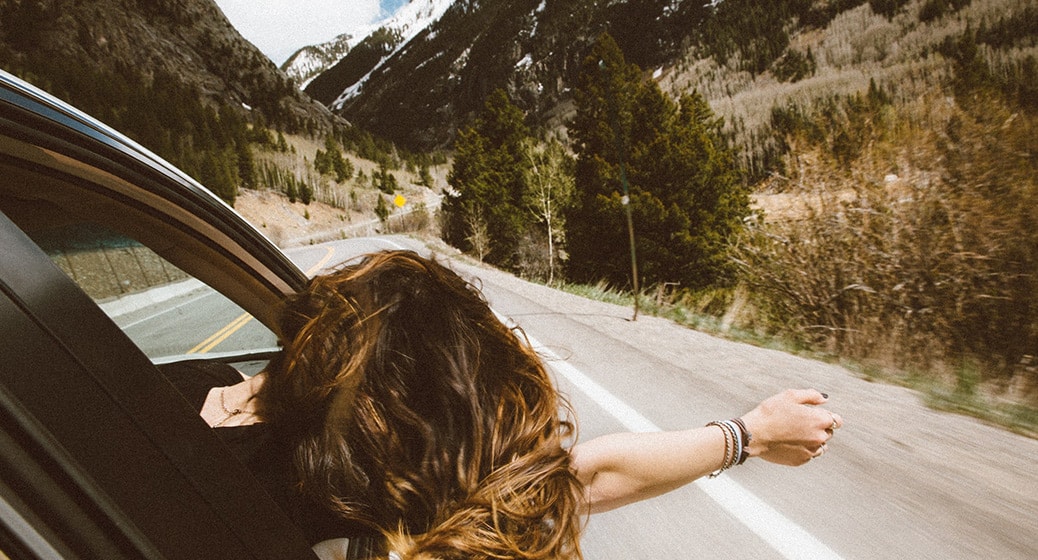 woman in the car